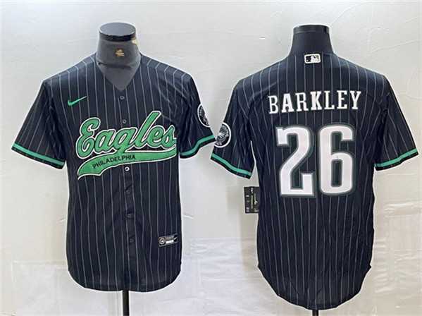 Men's Philadelphia Eagles #26 Saquon Barkley Black Cool Base Baseball Stitched Jersey,We sell and wholesale Men's Philadelphia Eagles #26 Saquon Barkley Black Cool Base Baseball Stitched Jersey on line form chian!